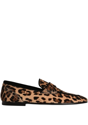 Dolce & Gabbana leopard-print loafers - Brown
