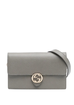 Gucci Pre-Owned 2016-2025 Leather Interlocking G Dollar Wallet on Chain crossbody bag - Grey