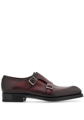 Ferragamo Double-monkstrap leather monk shoes - Red