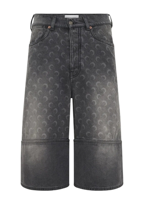 Marine Serre Moon denim shorts - Grey