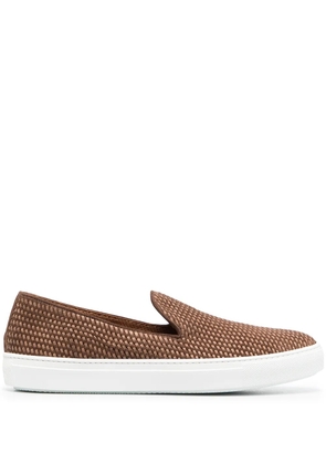 Fratelli Rossetti woven-detail loafers - Brown