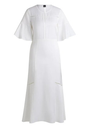 BOSS perforated-detailing flared midi dress - White