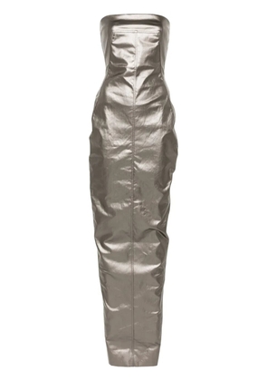 Rick Owens coated strapless bustier gown - Grey