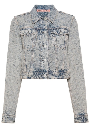 Acne Studios monogram-jacquard denim jacket - Blue