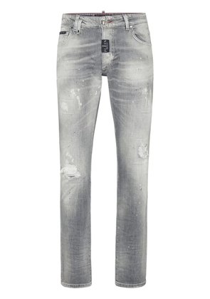 Philipp Plein distressed straight-leg jeans - Grey