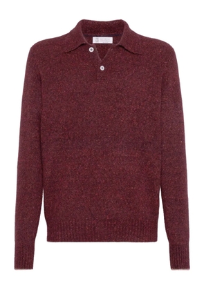Brunello Cucinelli mélange-effect polo shirt - Red