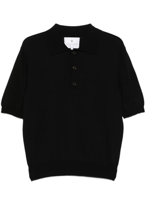 SEVEN GAUGE crepe polo shirt - Black