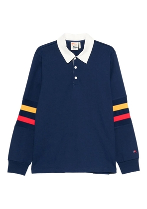 Champion stripe-detail long-sleeve polo shirt - Blue