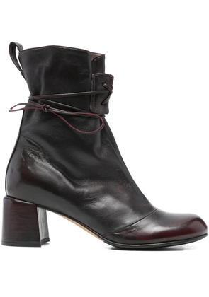 lorena paggi tie-detail leather boots - Red