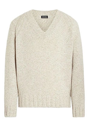 Zegna V-neck knitwear - Neutrals