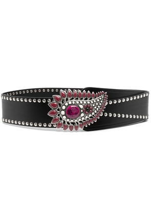 ISABEL MARANT Aliette decorative-buckle studded leather belt - Black