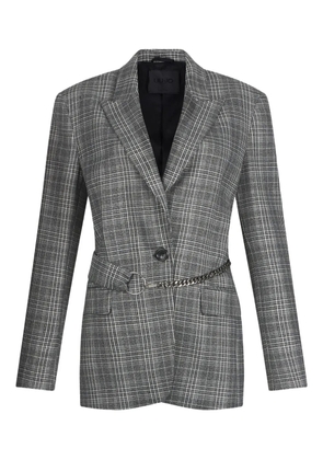 LIU JO plaid-pattern chain-belt blazer - Grey
