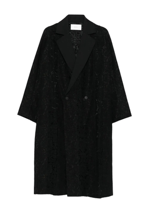 Quetsche patterned-jacquard coat - Black