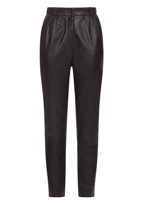 Dolce & Gabbana dar-detail plongé leather trousers - Black