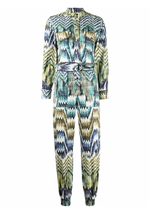 Chufy patterned belted jumpsuit - Green