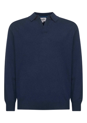 MC2 Saint Barth ribbed embroidery polo shirt - Blue