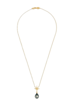 DOWER AND HALL 14kt yellow gold North Star Pendant diamond and pearl necklace
