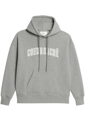 AMI Paris Coeur SacrÃ© embroidered hoodie - Grey