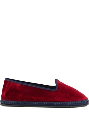 PIEDATERRE velvet ballet flats - Red