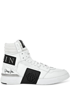 Philipp Plein logo-patch hi-top sneakers - White