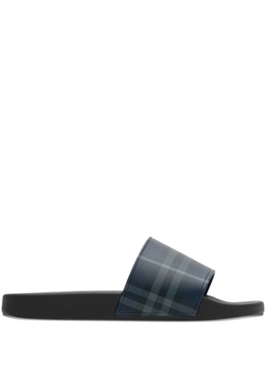 Burberry check print slides - Blue