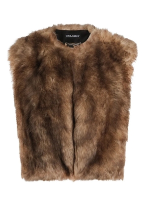 Dolce & Gabbana fur-trimmed gilet - Brown