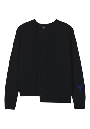 Y's asymmetric-hem crew-neck cardigan - Black