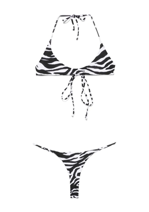 The Attico zebra-print bikini - White