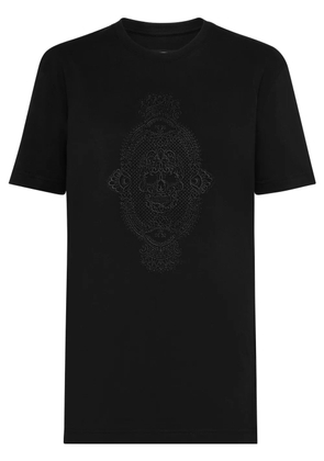 Philipp Plein skull-embroidered cotton T-shirt - Black