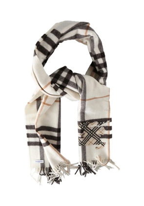 Burberry check-pattern fringed scarf - Neutrals