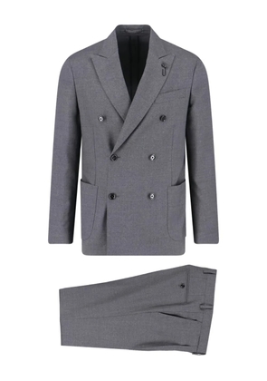 Lardini double-breasted wool suit - Grey