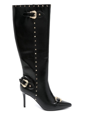 Versace Jeans Couture Baroque-buckle 100mm boots - Black
