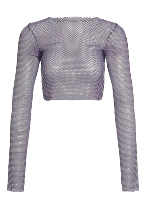 Santa Brands embellished long-sleeve crop top - Purple