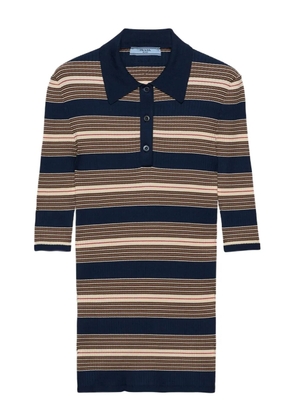 Prada striped-pattern polo shirt - Blue