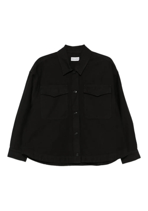 TRUE AVENUE double-pocket cotton shirt jacket - Black