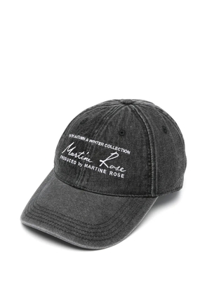 Martine Rose logo-embroidery denim cap - Black