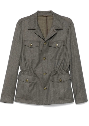 Canali wool shirt jacket - Grey