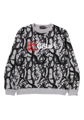 Neighborhood abstract-pattern print crew-neck sweatshirt - Grey