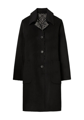 Tory Burch jacquard monogram wool coat - Black