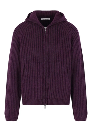 OUR LEGACY ribbed hooded knit cardigan - Purple