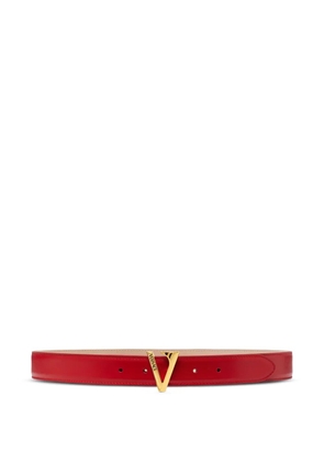 Versace V-buckle leather belt - Red