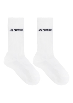 Jacquemus logo-embroidered socks - White
