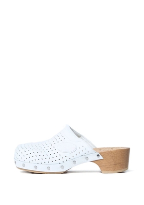Balenciaga perforated heeled clogs - White
