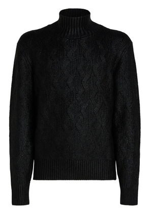 Karl Lagerfeld coated chunky turtleneck - Black