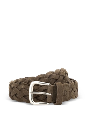 Boggi Milano woven rounded-buckle belt - Brown