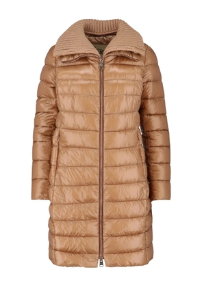 Herno knitted-collar quilted coat - Brown