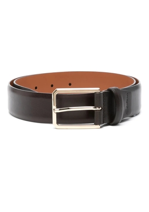 Santoni logo-engraved leather belt - Black