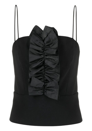 PINKO ruffled-trim spaghetti-strap top - Black