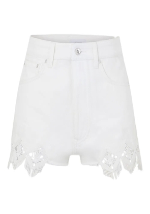 Rabanne embroidered scalloped-hem shorts - White