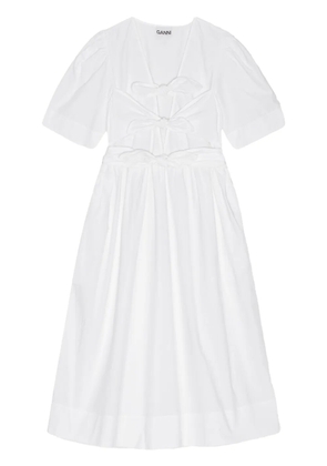 GANNI bow-detailing dress - White